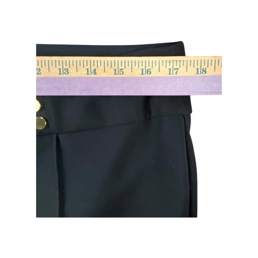 Jones Studio Womens Black Straight Leg Dress Pants Gold Button Detail Size 12 - Picture 6 of 8
